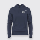 Spacex Chest Logo Hoodies For Women