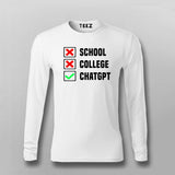 School College ChatGPT T-shirt For Men