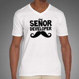 Señor Developer - Senior Developer V Neck T-Shirt For Men Online India