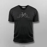 Single Line Bicycle Funny T-shirt For Men