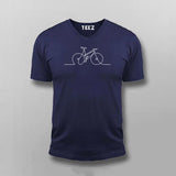 Single Line Bicycle Funny T-shirt For Men