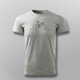 Single Line Bicycle Funny T-shirt For Men