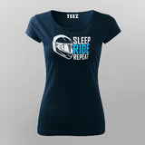 Sleep Ride Repeat T-Shirt For Women