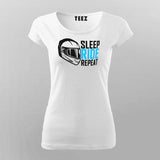 Sleep Ride Repeat T-Shirt For Women