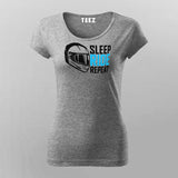 Sleep Ride Repeat T-Shirt For Women