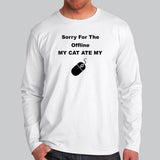 My Cat Ate Mouse Funny Mouse Computer Quote Full Sleeve T-Shirt For Men Online India