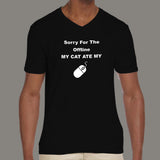 My Cat Ate Mouse Funny Mouse Computer Quote V Neck T-Shirt For Men Online India