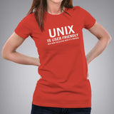 Unix is User Friendly Geeky T-shirt for Women