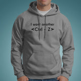 I Want Another Chance Ctrl Z Men's Geek Hoodies India