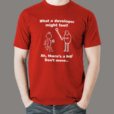 Developer Vs Tester What A Developer Might Feel Funny T-Shirt For Men India