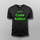 Code Addict Coding V-Neck T-shirt For Men Online India 