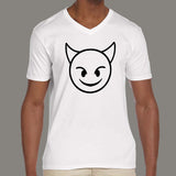 Evil Smiley Face Men's attitude v neck  T-shirt online