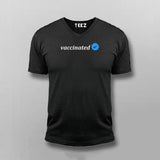 Vaccinated T-shirt V-neck For Men Online India